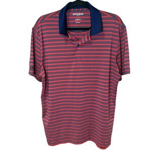 Bonobos Slim Fit Short Sleeve Polo Golf‎ Striped Red Blue Size Large